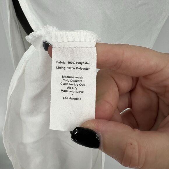 RESA Camille Slip Maxi Dress White Ivory Leg Slit Criss Cross Straps Size XS NWT - Picture 11 of 11